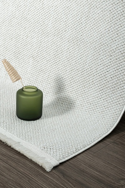 Homeax Zen Serisi Naturel Bukleli Yumuşak Hav Toz Vermez Modern Desenli Dokuma Salon Halı