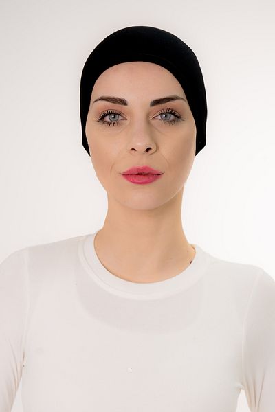 Şalcenneti.com Practical Black Color Bonnet with Snap Stitch