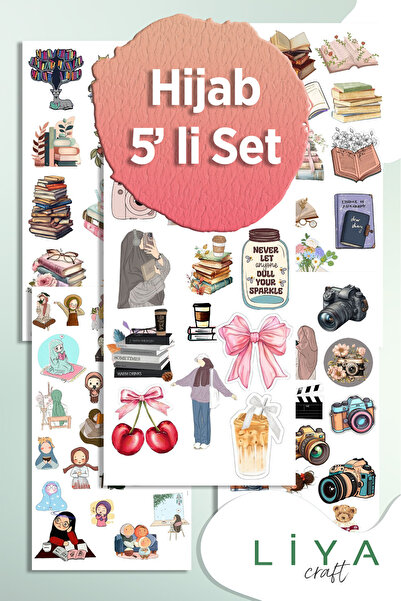 LiyaCraft Hijab Temalı Sticker Set İslam Temalı Sticker Set Müslüman Sticker Set