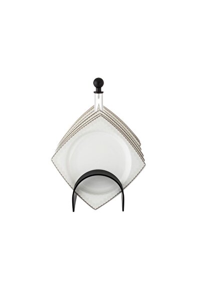 Dania A set of porcelain dishes with a black stand, 6 pieces