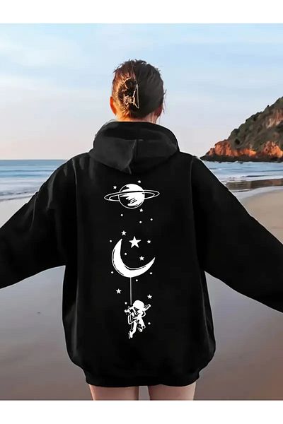 Pink Sky Φούτερ Unisex Oversize με έναστρο στάμπα