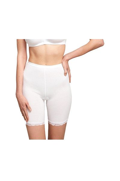 Kom Pantaloni lungi din bumbac modal pentru femei, 2 piese, alb