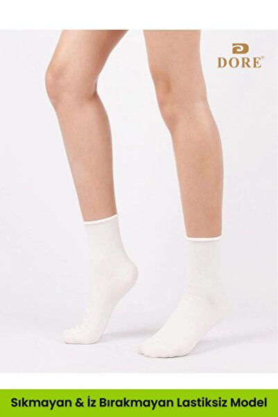 Dore Premium Soft Comfort Women's 3 Pairs of Bamboo Socks - Elasticated and Seamless White