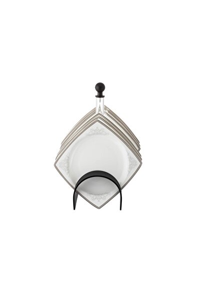 Dania A set of porcelain dishes with a black stand, 6 pieces