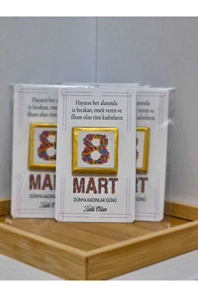 TREND 20 ADET 8 MART DÜNYA KADINLAR GÜNÜ TEMALI KART VE MADLEN ÇİKOLATA