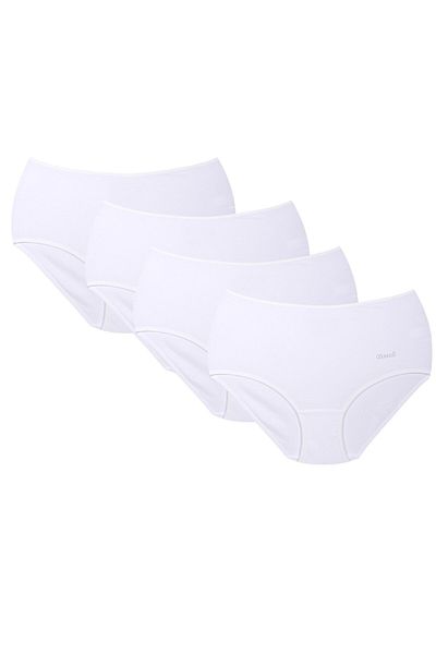 Kom Set de chiloți de bază alb din 4 piese din bumbac modal lycra cu talie înaltă KQ.OBSCMXKLT.1K.M1.K6
