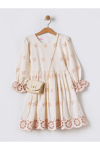 Tivido MÂNECĂ LUNGĂ MÂNECE CU MOBIL DE FLORI MÂNECE STYLE BAG GIRL'S ROCHIE