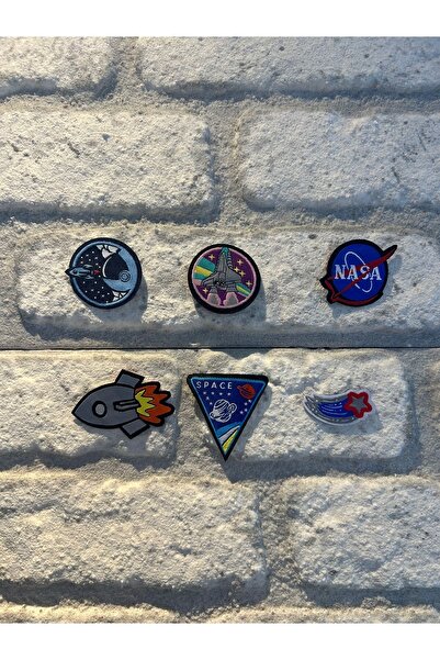 Espey Ütü Ile Yapışan Dokuma Arma Seti Patch Yama Uzay Nasa Roket Space Modeli
