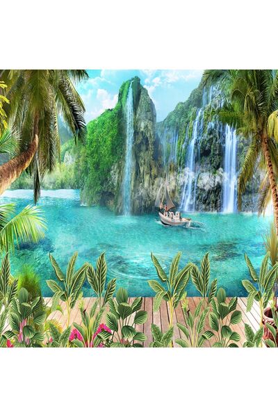 dreamwall Şelale Ve Orman Desenli Isı Ve Ses Yalıtımlı Sağlıklı Tekstil Duvar Kağıdı