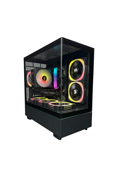 MIEXCITE كمبيوتر ألعاب G6MATX ECO Core i5 12400F RTX 3050 H610 MB DDR5 16GB 1TB 120 AC أسود