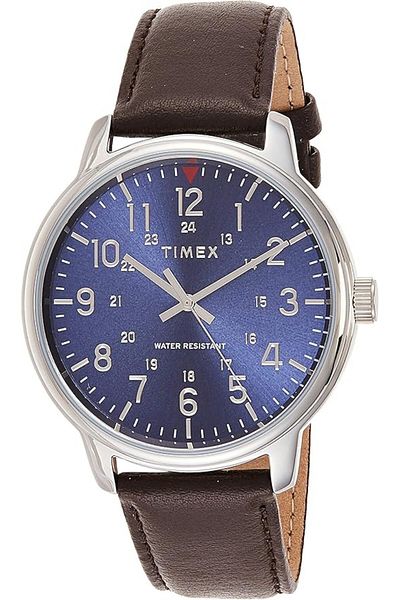Timex Men's Quartz Watch, Analog Display and Leather Strap TW2R85400