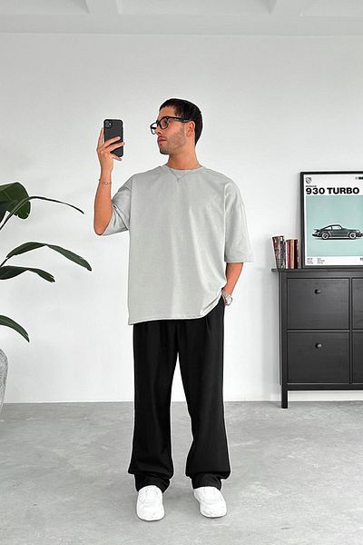 HAFKAGİYİM ΓΚΡΙ Cozy Basic Oversize T-Shirt