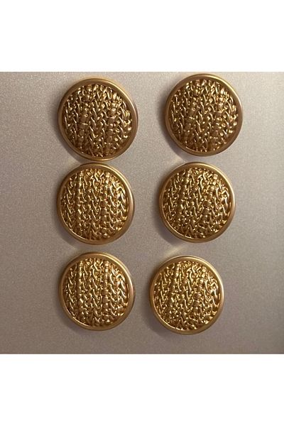 ODDA TASARIM ATÖLYESİ Mat Gold 2.5 cm Italian Organ Model Metal Button (7 Pcs)