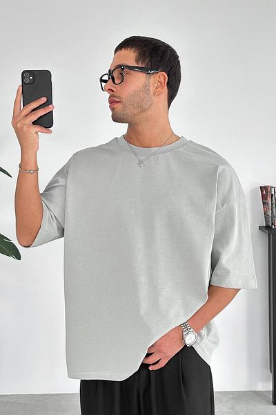 HAFKAGİYİM ΓΚΡΙ Cozy Basic Oversize T-Shirt