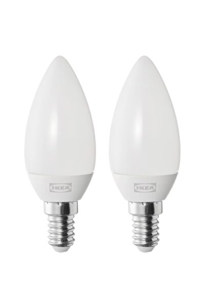 IKEA Solhetta 2 Adet E14 İnce Duy Sıcak Beyaz Led Ampul 250 Lümen