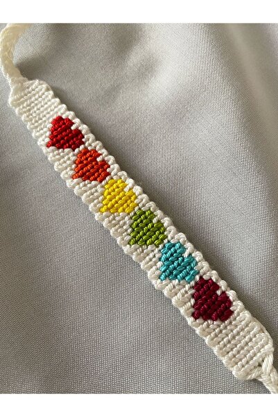 MELUSH Colorful Heart Rainbow Bracelet Knitted Handcrafted Bracelet
