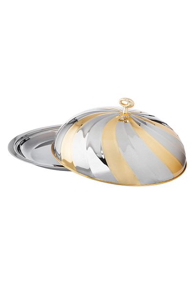 Dania Stainless steel serving plate, silver and gold