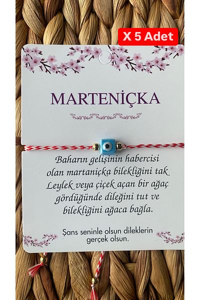 eyonnwear Marteniçka Glass Evil Eye Beaded 5-Piece Lucky Bracelet