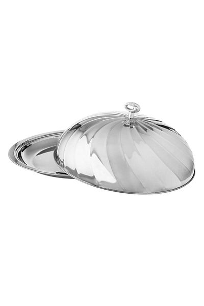 Dania Silver stainless steel serving plate