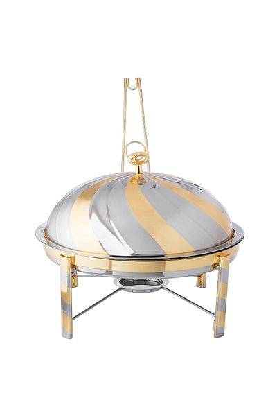 Dania Stainless steel food serving warmer, silver and gold