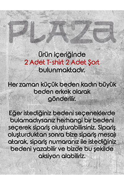 Plaza Butik Dino Printed Unisex Double Lover Combination Shorts Tshirt (Two Shorts, Two T-Shirts Advantageous Package)