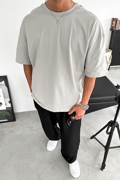 HAFKAGİYİM ΓΚΡΙ Cozy Basic Oversize T-Shirt