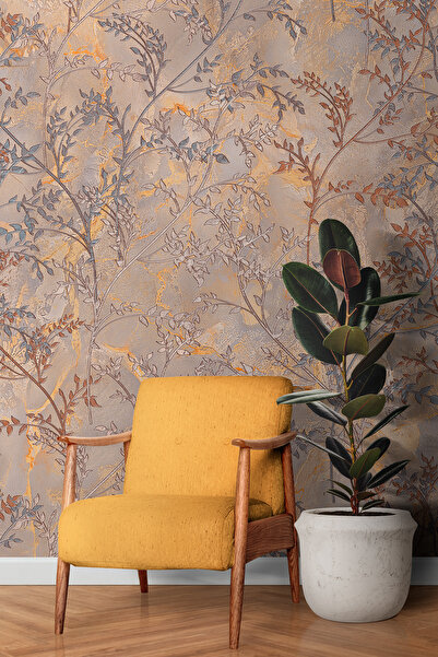 dreamwall Vintage Desenli Dayanıklı Silinebilir Sağlıklı Tekstil Duvar Kağıdı