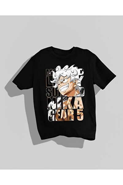 Nulivez تي شيرت مطبوع عليه شخصية أنيمي لوفي عالي الجودة للجنسين مقاس كبير