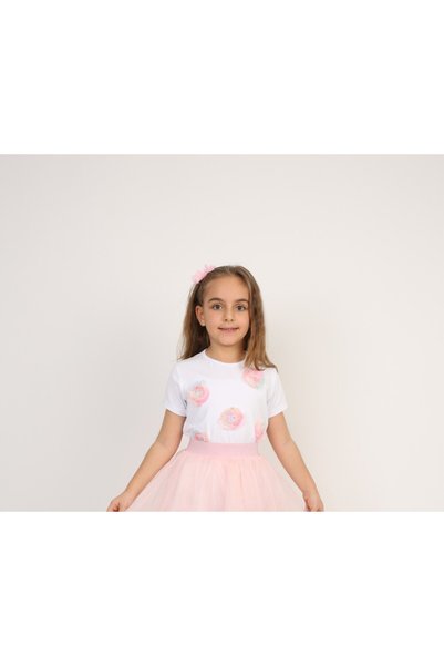 Dıgıl Kids Pink Patterned Girl's T-Shirt 23 April 29 October 10 November 19 M...