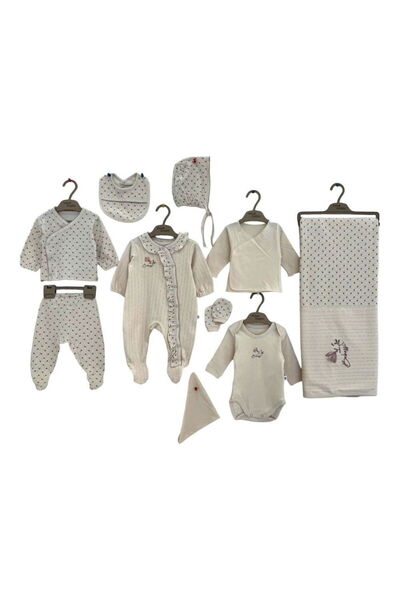 Bebessi 3990 Kız Bebek Roses 10'lu Kutulu Hastane Çıkış Zıbın Set