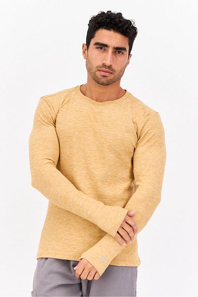 Avalanche Men Sportswear Fit Long Sleeve Training Sweatshirt, Tan