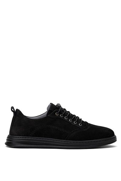 Ayakkabı Fuarı Elit SLGLD478N - Ανδρικά μαύρα παπούτσια casual από γνήσιο δέρμα