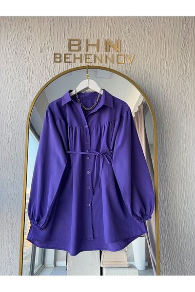 Butik Purple Poplin Shirt Robali Poplin