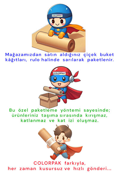 COLORPAK Çiçek Buket Ambalaj Jelatin Kağıdı (SİYAH ve PEMBE KARIŞIK) Mat Opp 55x55cm 20 adet