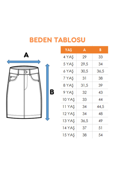 GİYİCEM TEKSTİL Kız Çocuk Klasik Kot Şort 2874