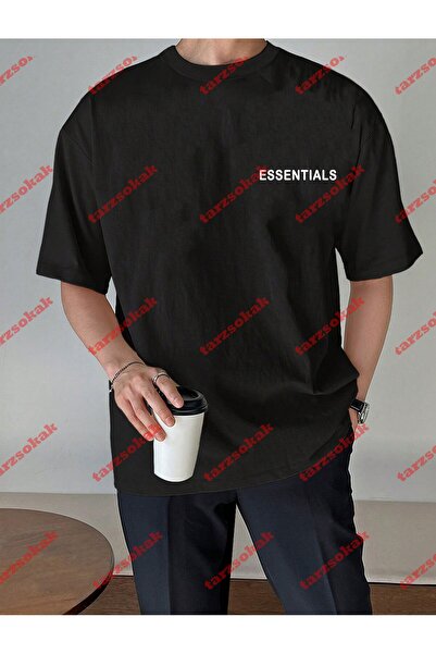 Tarzsokak Tricou negru Unisex Essentials 303 cu mânecă scurtă și decolteu tip...