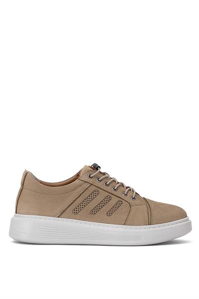 Ayakkabı Fuarı Elit SLGLD438N - Ανδρικά παπούτσια casual από γνήσιο δέρμα σε χρώμα άμμου
