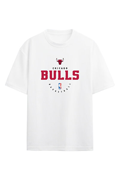 BA Sportswear تي شيرت شيكاغو لكرة السلة باللون الأبيض مقاس كبير