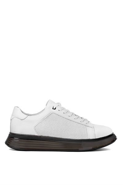 Ayakkabı Fuarı Elit 25YNbl5005C Pantofi casual pentru bărbați din piele naturală, alb