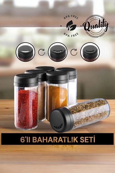 Mons Qlux 6-Piece 245 Cc Spice Bowl 6 Pieces 245 Cc Glass 3-Function Spice Bowl Qlux