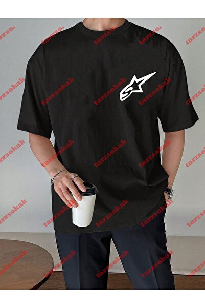 Tarzsokak Tricou unisex supradimensionat cu imprimeu Y2k Starz, cu mânecă scu...