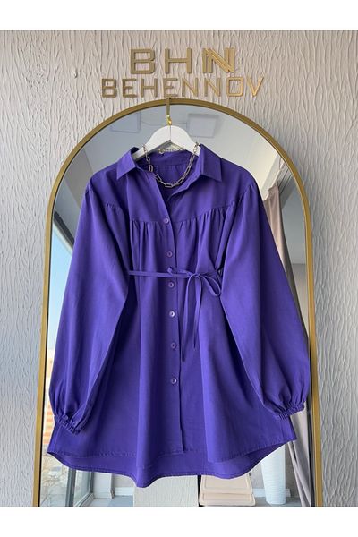 Butik Purple Poplin Shirt Robali Poplin