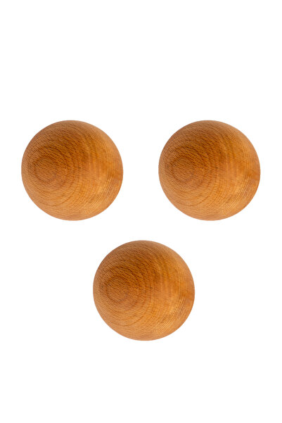 dnshome Ahşap Kavanoz Kapağı 3'lü 8 cm Top Kapaklı Kavanoz Kapağı Karaf Kapağ...