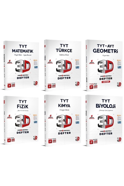 3D Yayınları 3D Yayınları 2024 Tyt Sayısal Video Destekli Defter Seti 6 Kitap