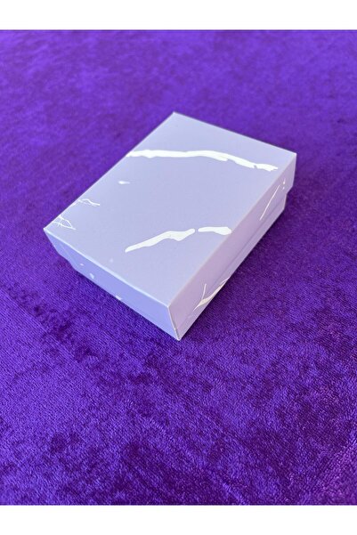 ulaşaksesuar 8x6x3 Lila Mermer Desenli Süngerli Takı Kutusu 1 Adet