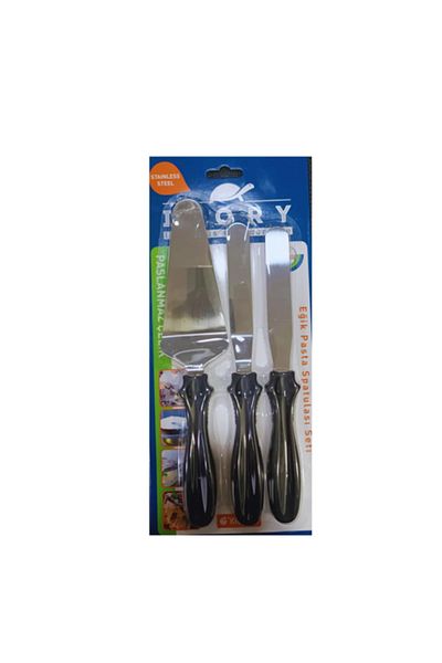 IVORY Stainless Steel 3 Piece Pastry Set Oblique Pastry Spatula Pastry Plastering Serving Set