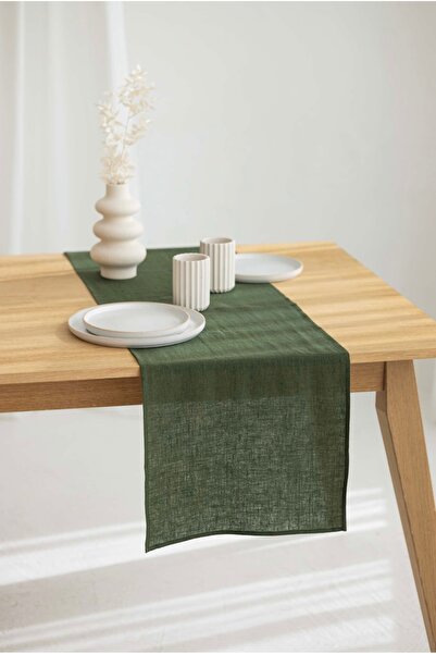 Linen Mood Premier Haki Renk Panama Keteni Runner 40 X 150cm