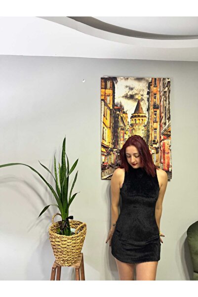 Butik Peluş Mini Elbise