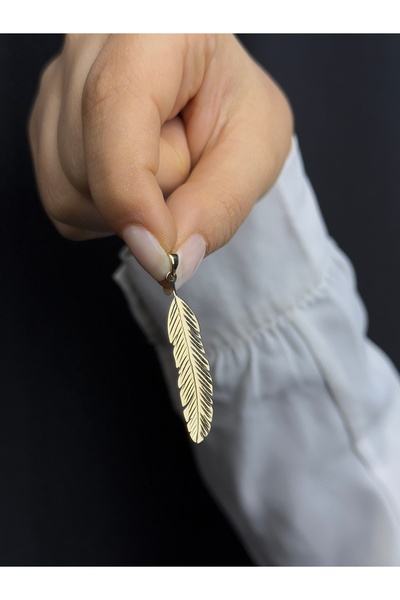 Üresinler Kuyumculuk 14 Ayar Altın Yaprak Kolye Ucu Charm