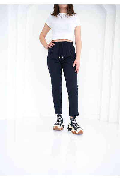 ADEL MODA Elastic Waist Crepe Trousers